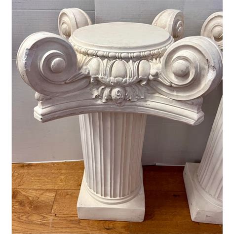 Vintage Neoclassical Columns Plaster Pedestals Side Tables Pair Chairish