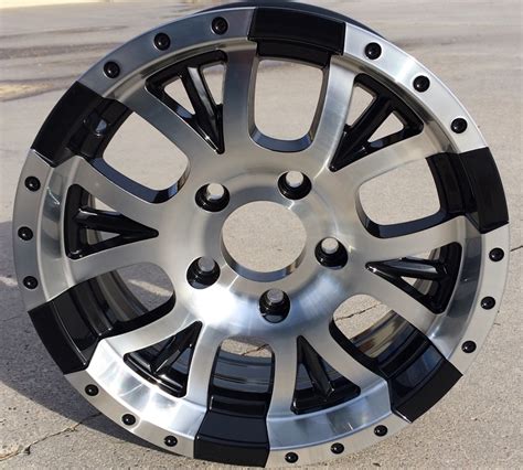 15 Aluminum Sendel Type T13 Black Trailer Wheel