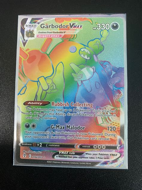 Garbodor VMAX 216 203 Hyper Rare Pokemon Evolving Skies Hobbies