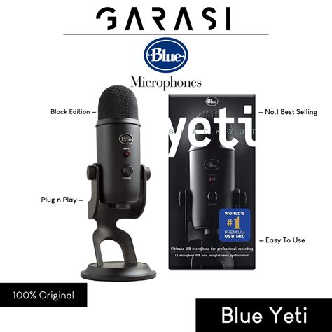 Jual Blue Microphones Yeti Professional Usb Microphone Blackout Edition Shopee Indonesia