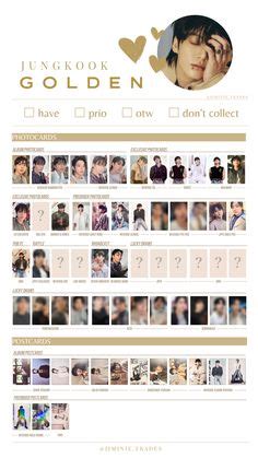 Jungkook Golden Solo Album Photocard Template Wishlist Album