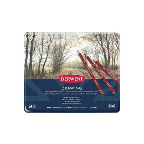 Boite Crayon Drawing DERWENT 24 Crayons Assortis