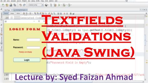 How To Validate Textfield In Java Textfields Validations Using