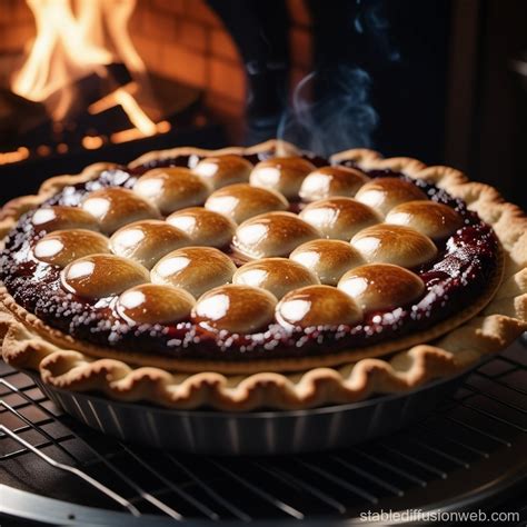 A Pie With A Slightly Burnt Crust That Looks Like It S About To Explode