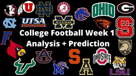 College Football Week 1 Analysis And Predictions Youtube