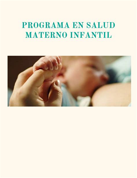 Programa En Salud Materno Infantil Programa En Salud Materno Infantil