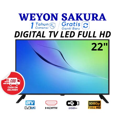 Jual TV DIGITAL LED WEYON 22 INCH FULL HD GARANSI 1 TAHUN ORIGINAL