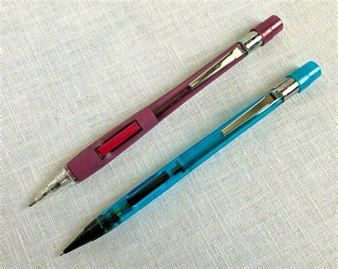 2 Vintage Pentel Quicker Clicker Side Click Mechanical Pencils Pd345