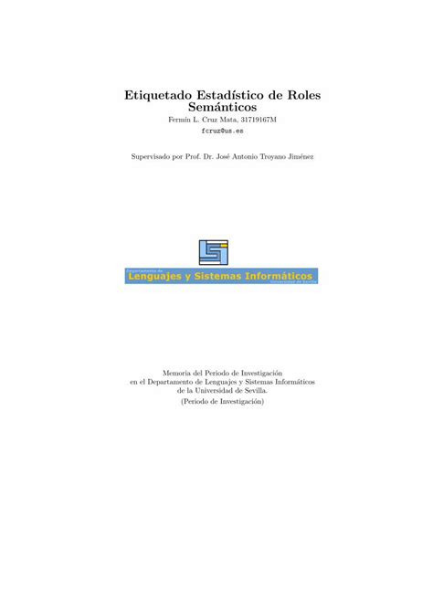 Pdf Etiquetado Estadstico De Roles Semanticos Fermin Pdf Mas A