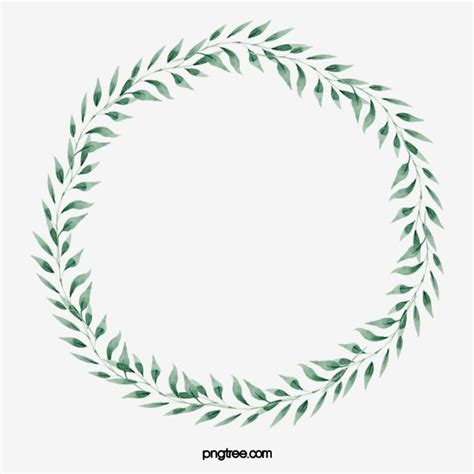 A Circular Frame Made Out Of Green Leaves