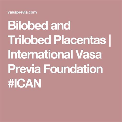 Bilobed And Trilobed Placentas International Vasa Previa Foundation