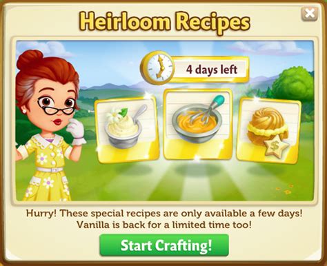 Heirloom Recipes - FarmVille 2