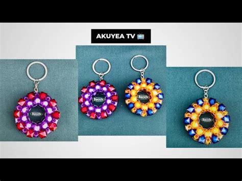 SIMPLE Way To Make A ROUND Beaded KEYCHAIN DIY Beaded Keyholder DIY