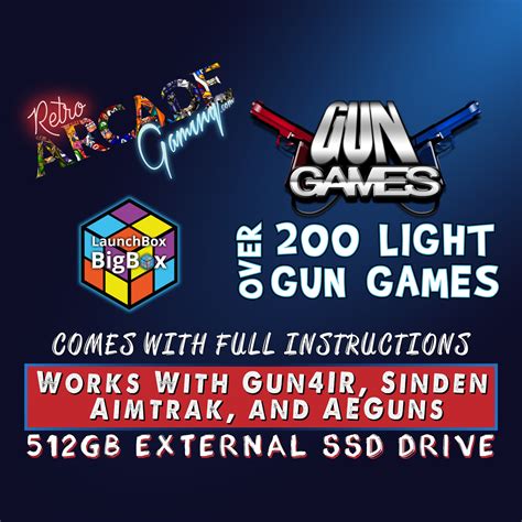 Light Gun Games 512GB SSD 200 Titles Works With Sinden Aimtrak