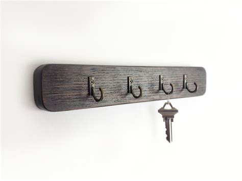 Wall Mounted Key Holder, Wooden Key Rack, Entryway Key Organizer, Key ...