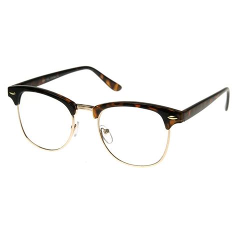 Vintage Inspired Classic Horned Rim Half Frame Clear Lens Glasses 2933 Clear Lens Sunglasses