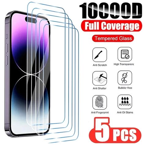 5 St Ck Geh Rtetes Glas F R IPhone 15 14 13 12 11 Pro Max