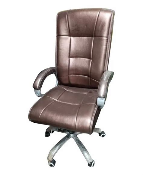 High Back Brown Leather Revolving Chair Fixed Arm At Rs In Malda