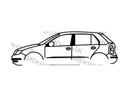 Car Svg Eps Png  Skoda Fabia Mk1 Svg Illustration Car Vector Fabia