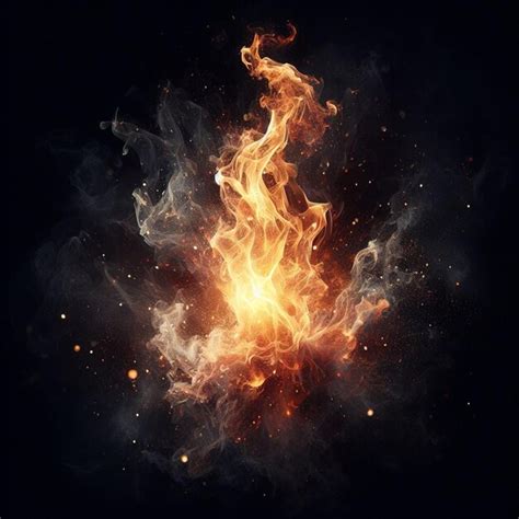 Premium AI Image | flame art in a black background