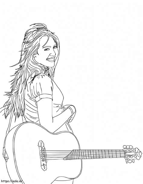 Hannah Montana With Guitar coloring page