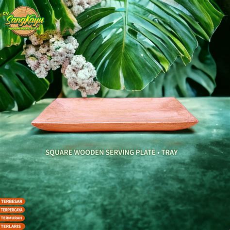 Jual Wooden Plate 15x15 Cm Piring Saji Kayu Cekung Wooden Serving