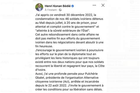 C Te D Ivoire Soldats Ivoiriens Condamn S La Prison Au Mali B Di