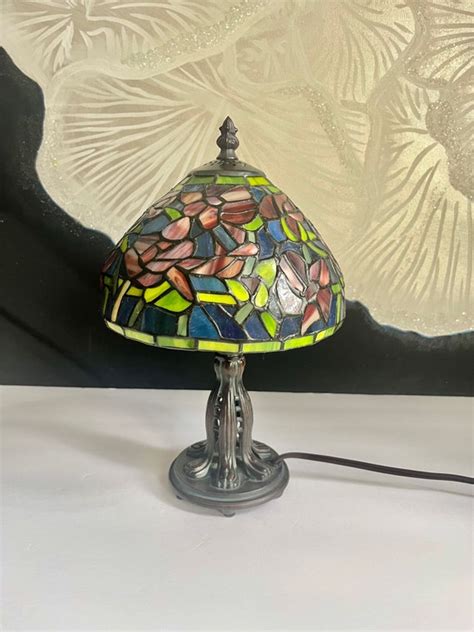 Vintage Gorgeous Tiffany Style Stained Glass Table Lamp Etsy