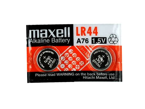 Maxell Lr44 A76 15v Alkaline Button Cell Battery 2 Pack