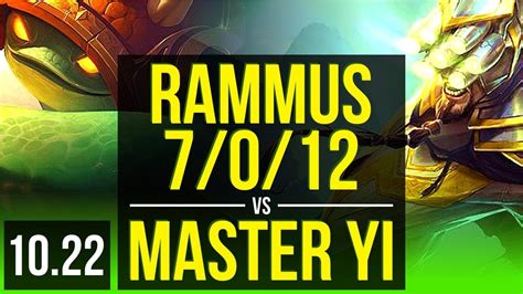 RAMMUS Vs MASTER YI JUNGLE 7 0 12 Rank 4 Rammus 3 0M Mastery BR