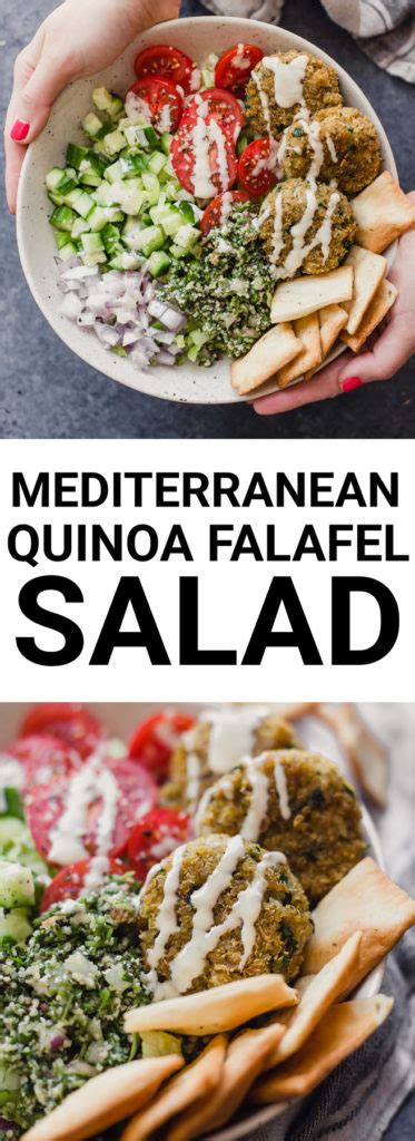 Vegan Mediterranean Quinoa Falafel Salad Fooduzzi