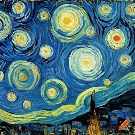 The Starry Night Painting By Vincent Van Gogh On Craiyon