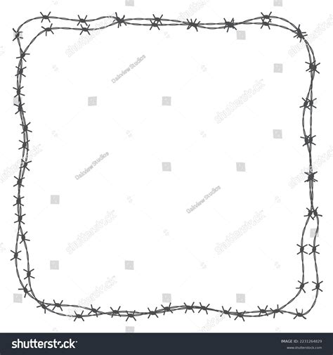 Barb Wire Frame Border Vector Stock Vector (Royalty Free) 2231264829 ...