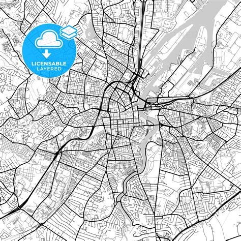 Layered PDF map of Belfast, Belfast, Northern Ireland - Vector Download ...