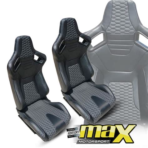 Reclinable Racing Seats Pvc Carbon Look Pair Max Motorsport