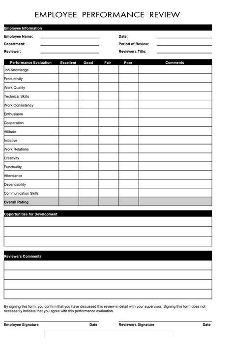 12 Perfect Employee Evaluation Templates [free] Templatelab