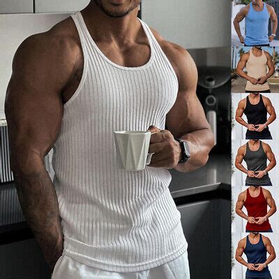 Herren Fitness Tank Top Muskelshirt Bodybuilding T Shirt Top Sport Gym