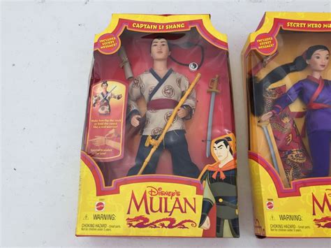 (3) Disney's Mulan Action Figures Dolls Captain Li Shang And Secret ...