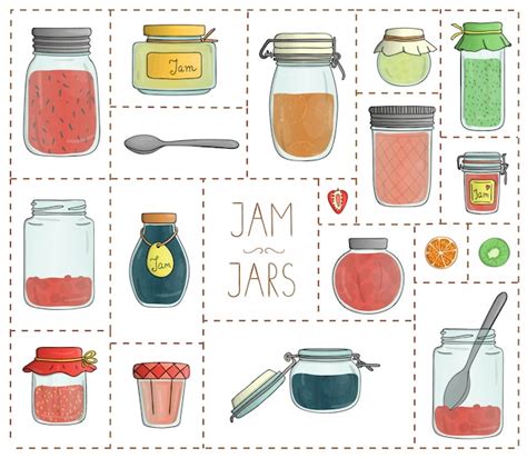 Premium Vector Vector Set Of Colored Jam Jars Isolated Colorful