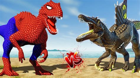 Head Hybrid T Rex Vs Spiderman I Rex Vs Batman Spinosaurus Dinosaurs