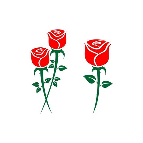 rose flower silhouette vector design on white background 26650018 Vector Art at Vecteezy