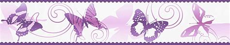 Vibrant Butterfly Border by Albany - Purple - Border : Wallpaper Direct