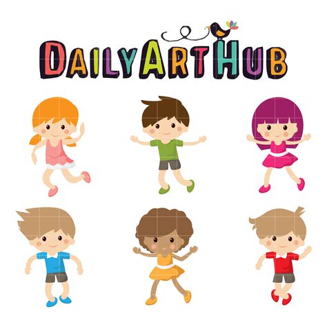 Joyful Kids Clip Art Set – Daily Art Hub // Graphics, Alphabets & SVG