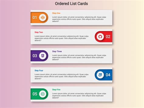 Ordered List Cards Html Css — Codehim