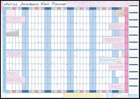 2021 22 A1 Academic Wall Planner A1 Size Calendar Year Etsy