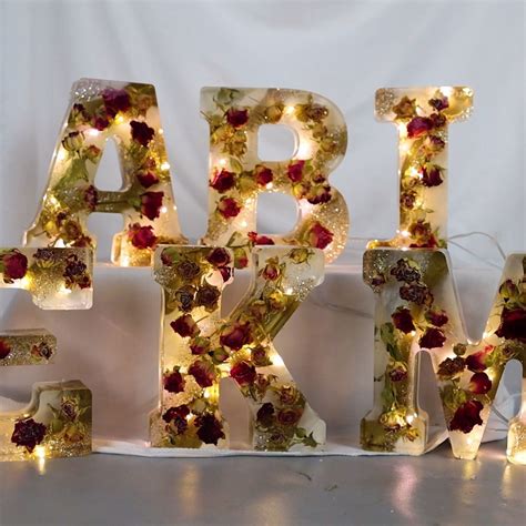 Let S Resin Letter Mold Dried Flowers And Fairy Light Diy Resin