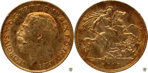 Gro Britannien Half Sovereign Georg V Heiliger Georg Im Kampf