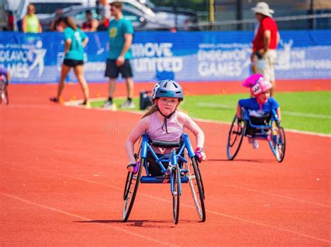 Wheelchair Track Running Event Of Uco Endeavor Games Editorial Photo