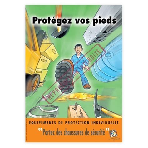 Affiche Sécurité Protégez Vos Pieds Ap12 Graphito Prévention