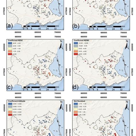 Spatial Distribution Of Local R A Local Coefficients In The Gwr